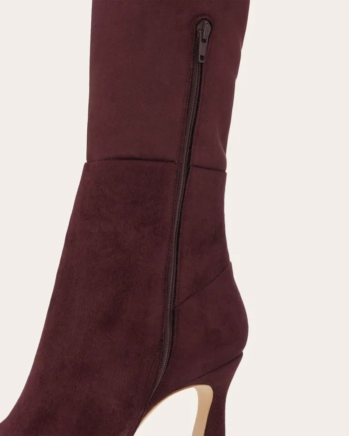 Women Dara Suede OverTheKnee Boots Burgundy Suede Ramy Brook Shoes