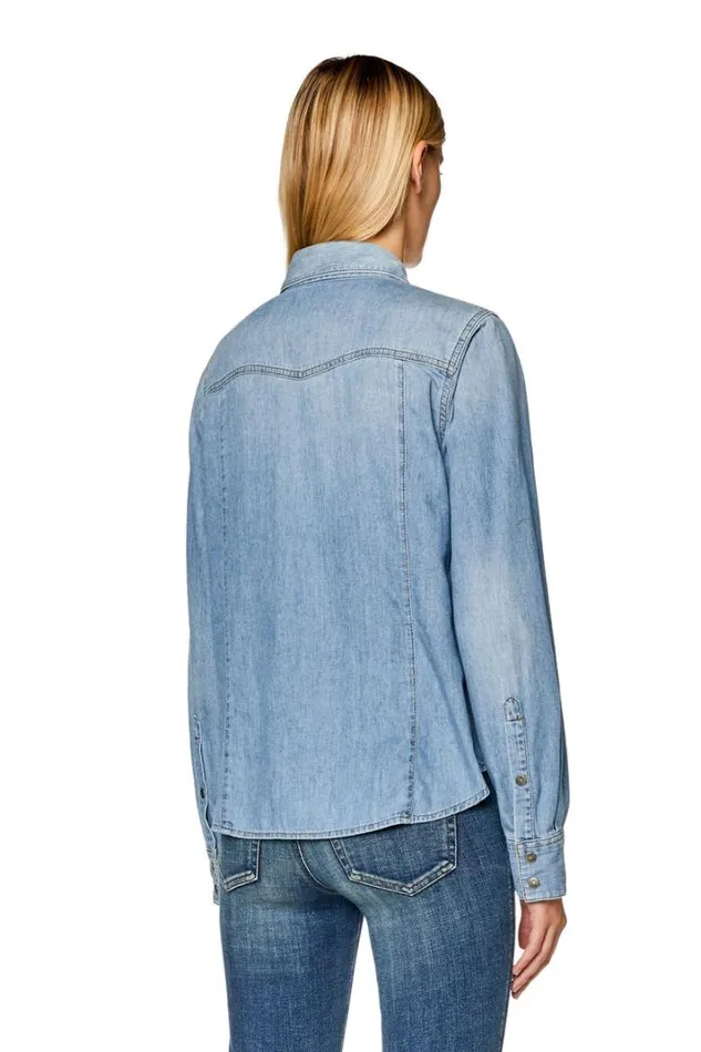 Women DeWaves Light Blue Diesel Shirts Women DeWaves Light Blue Diesel Shirts