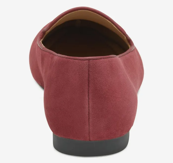 Women Delanie Loafer Dark Red Kid Suede JohnstonandMurphy Mules and Loafers