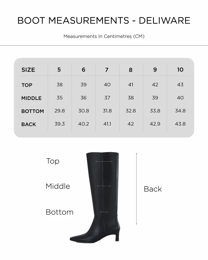 Women DELIWARE BLACK Long Boots Knee High Boots NOVO Shoes