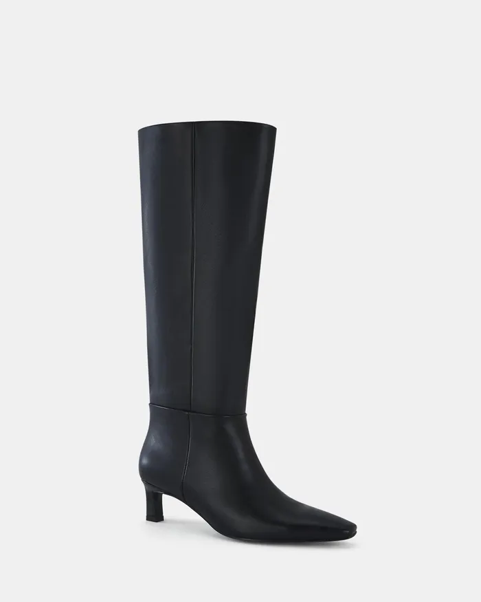 Women DELIWARE BLACK Long Boots Knee High Boots NOVO Shoes