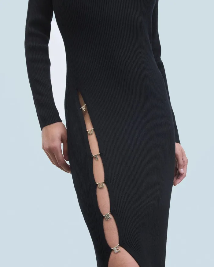 Women Dresses and Jumpsuits From Future Long Sleeve Long Dress Black