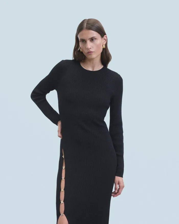 Women Dresses and Jumpsuits From Future Long Sleeve Long Dress Black