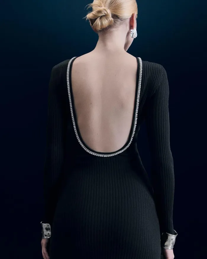 Women Dresses and Jumpsuits From Future Long Sleeves Long Dress Black