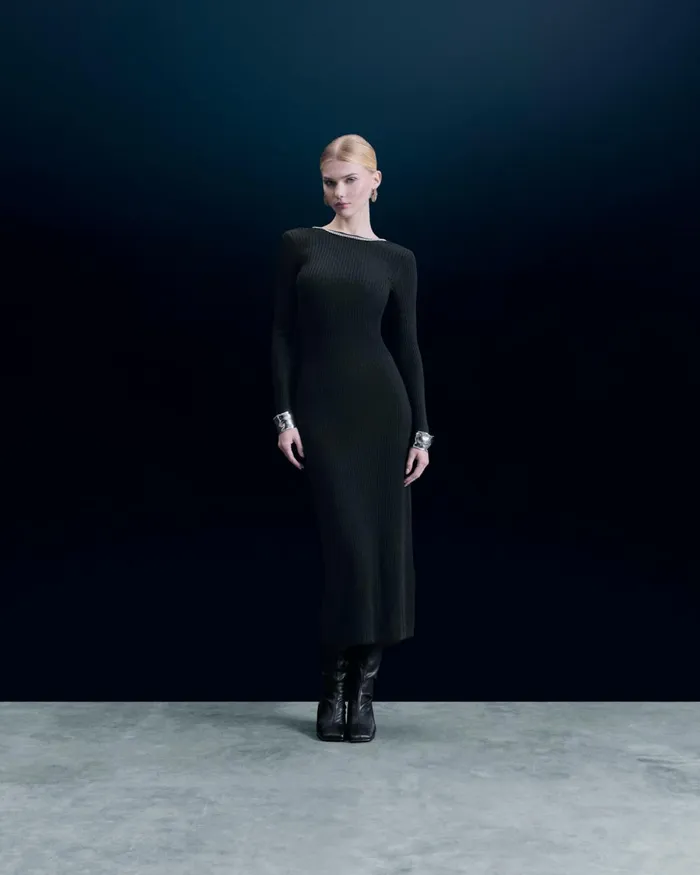 Women Dresses and Jumpsuits From Future Long Sleeves Long Dress Black