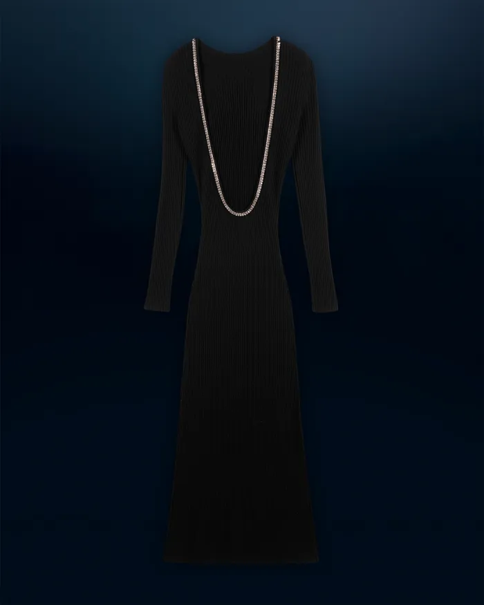 Women Dresses and Jumpsuits From Future Long Sleeves Long Dress Black
