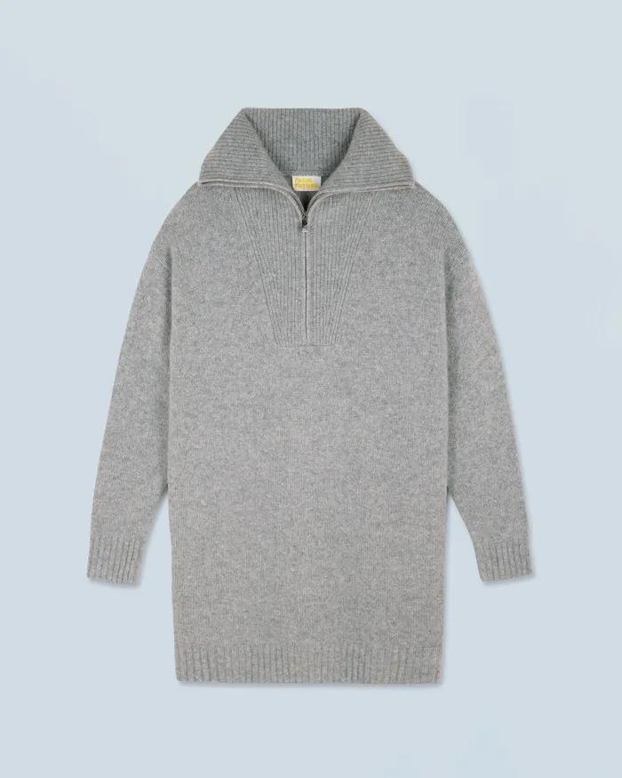 Women Dresses and Jumpsuits From Future Short Dress With Long Sleeves Dark Heather Gray