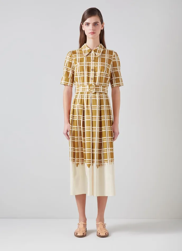 Women Dresses LKBennett Dora Organic Cotton DipDye Check Shirt Dress Multi Women Dresses LKBennett Dora Organic Cotton DipDye Check Shirt Dress Multi