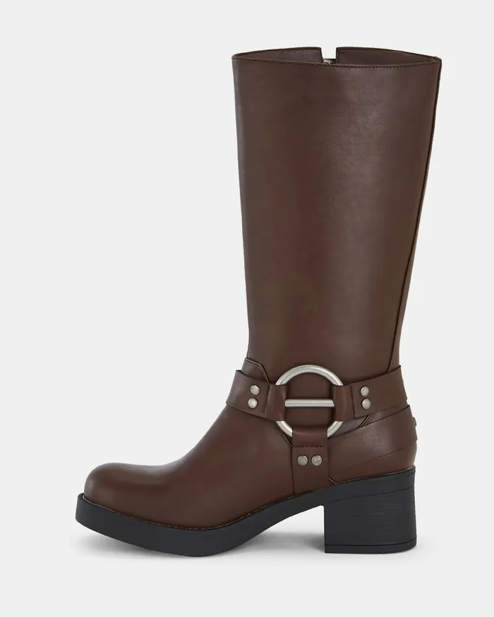 Women DUCATI TAN Slip On Boots Knee High Boots NOVO Shoes