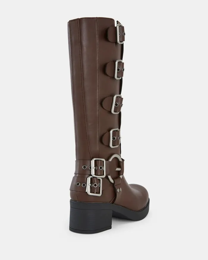 Women DUCATI TAN Slip On Boots Knee High Boots NOVO Shoes
