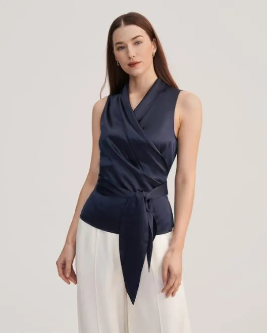 Women Elegant Silk Wrap Blouse Women Blouses Lilysilk Shirts