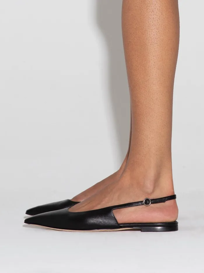 Women Fedora Leather Slingback Flats Aeyde Slingbacks