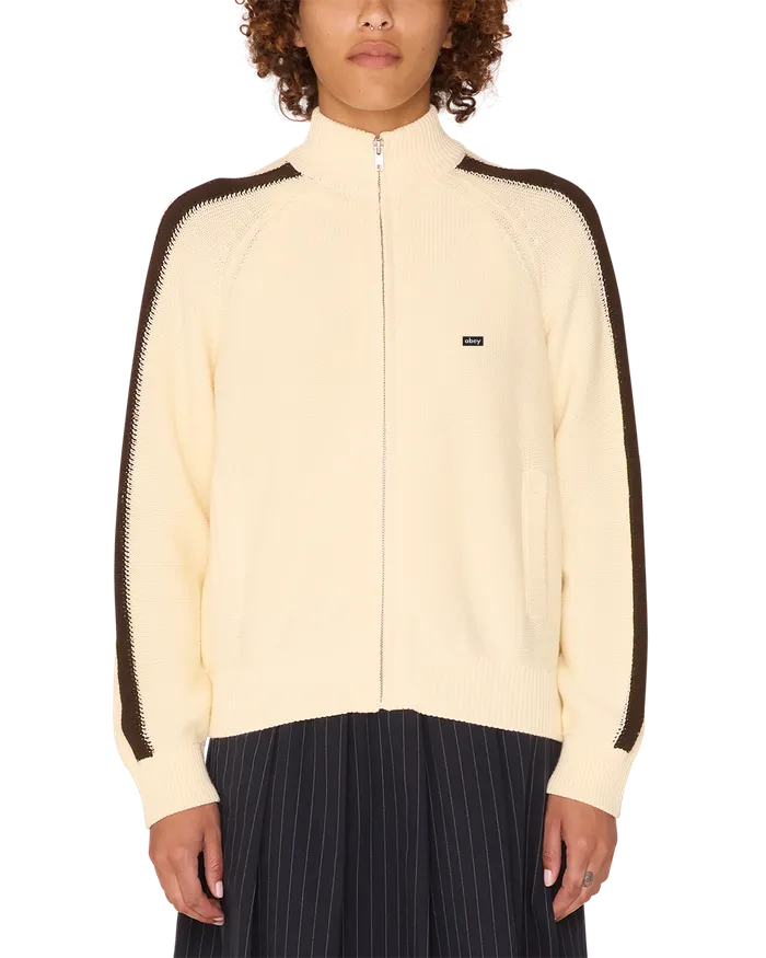 Women FRANKIE TRACK SWEATER Dove SWEATERS OBEY Clothing