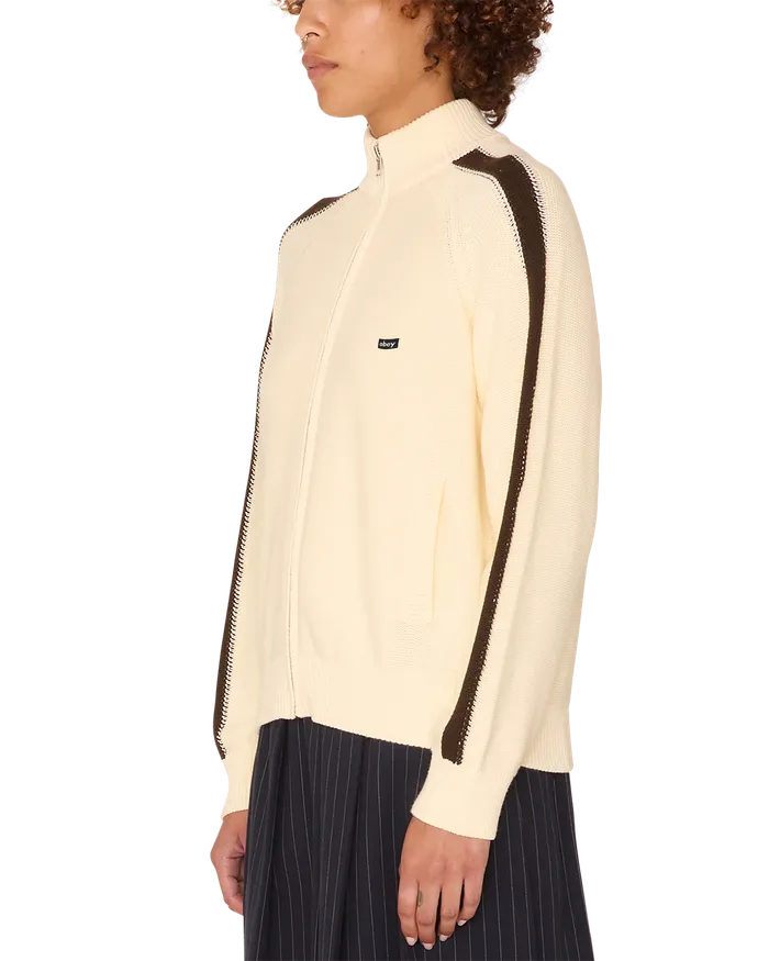 Women FRANKIE TRACK SWEATER Dove SWEATERS OBEY Clothing