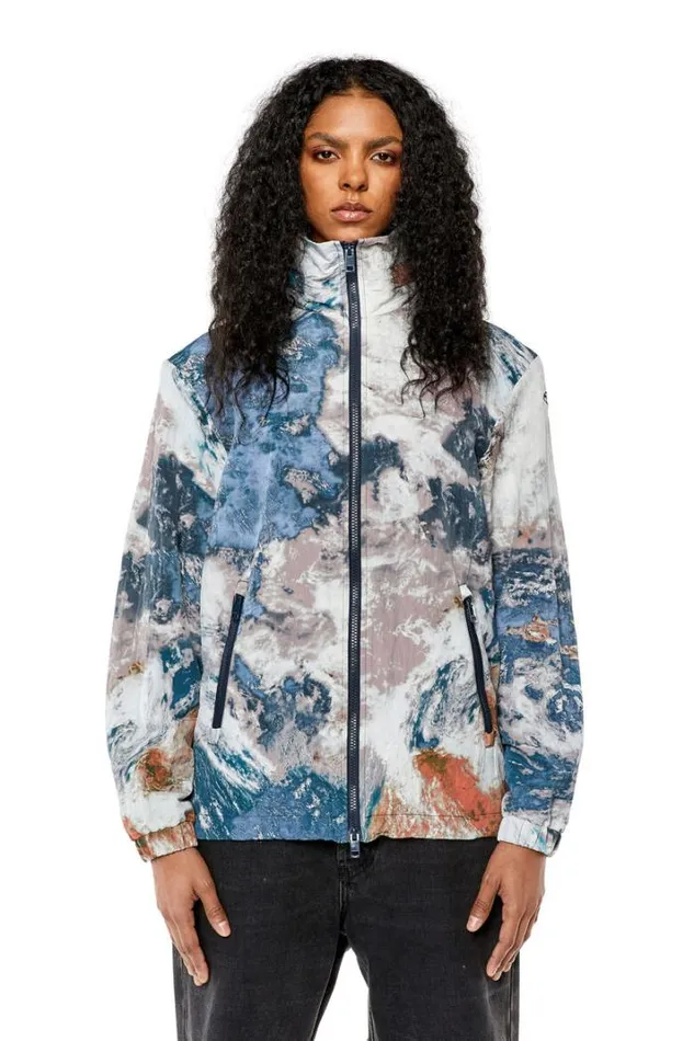 Women GWarrelCmf Whiteblue Diesel Outerwear And Jackets Women GWarrelCmf Whiteblue Diesel Outerwear And Jackets