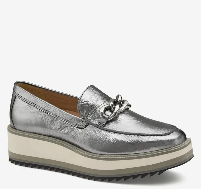 Women Gracelyn Chain Loafer Silver Metallic Sheepskin JohnstonandMurphy Mules and Loafers Women Gracelyn Chain Loafer Silver Metallic Sheepskin JohnstonandMurphy Mules and Loafers