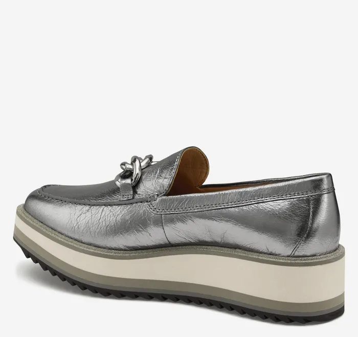 Women Gracelyn Chain Loafer Silver Metallic Sheepskin JohnstonandMurphy Mules and Loafers Women Gracelyn Chain Loafer Silver Metallic Sheepskin JohnstonandMurphy Mules and Loafers