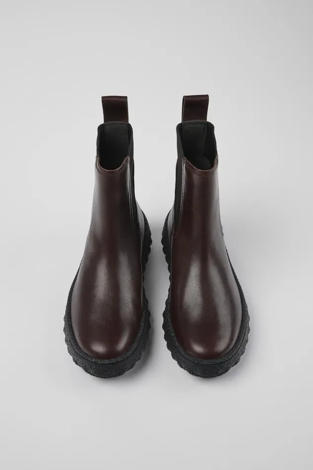 Women Ground MICHELIN Burgundy Leather Ankle Boots Camper Ankle Boots Women Ground MICHELIN Burgundy Leather Ankle Boots Camper Ankle Boots
