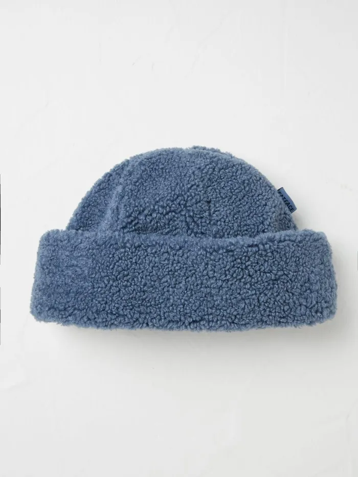Women Hats Fat Face Blue Borg Beanie