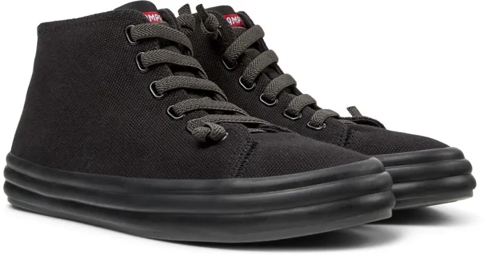 Women Hoops Black Textile Sneakers Camper Ankle Boots