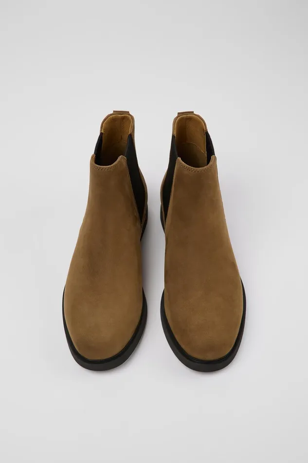 Women Iman Brown Nubuck Chelsea Boots Camper Ankle Boots Women Iman Brown Nubuck Chelsea Boots Camper Ankle Boots