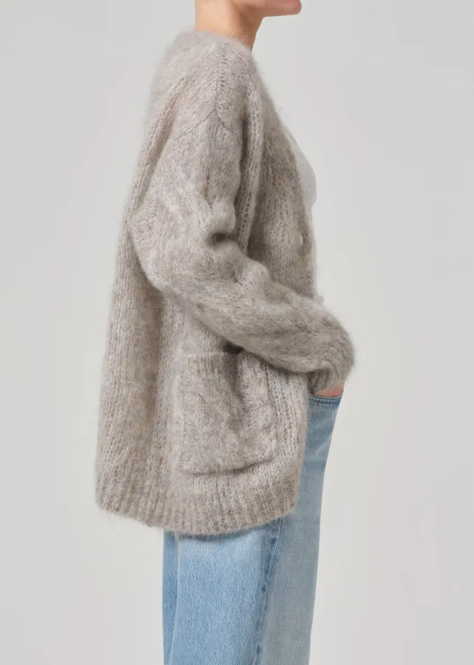 Women Jackets and Coats Citizens Of Humanity Padma Cable Cardigan In Oatmeal Grey