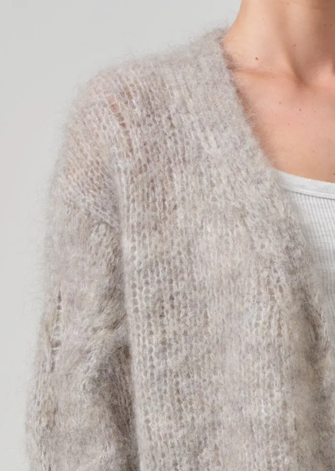 Women Jackets and Coats Citizens Of Humanity Padma Cable Cardigan In Oatmeal Grey