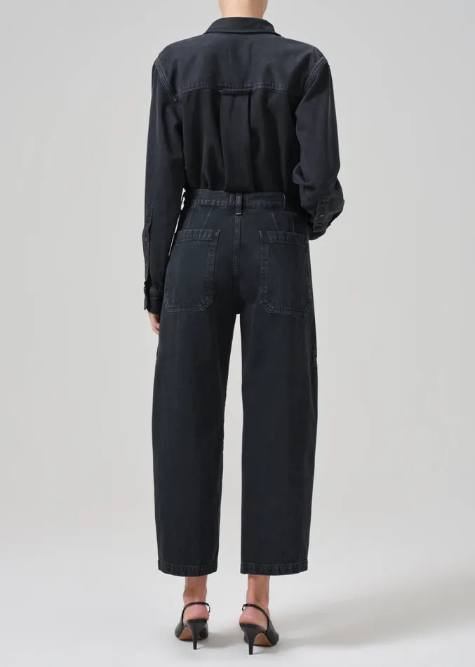 Women Jeans Citizens Of Humanity Gianna Seamed Cropped Baggy In Washed Black