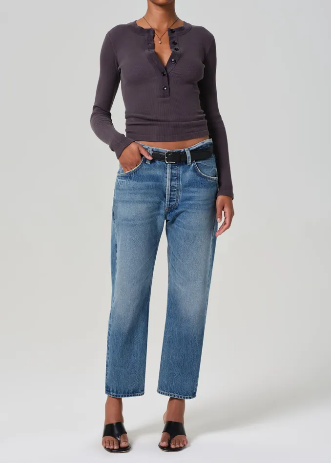 Women Jeans Citizens Of Humanity Winslow Cropped Boyfriend In Pacifica