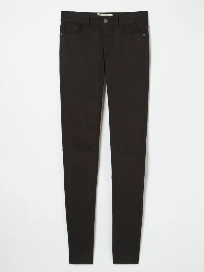 Women Jeans Fat Face Black Five Pocket Jeggings