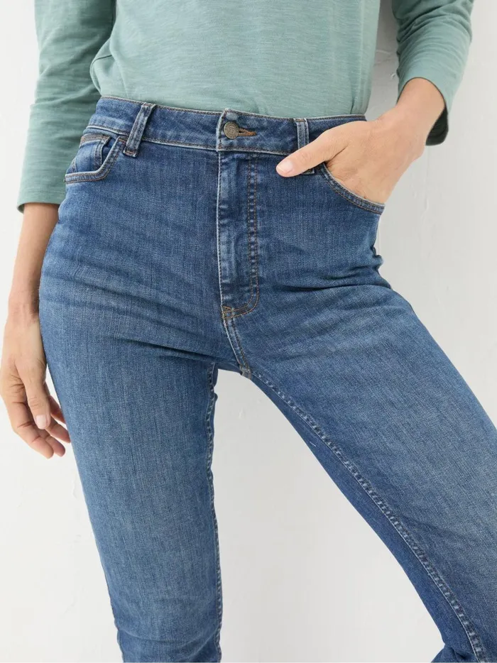 Women Jeans Fat Face Harlow Dark Vintage Blue Highwaist Skinny Jeans