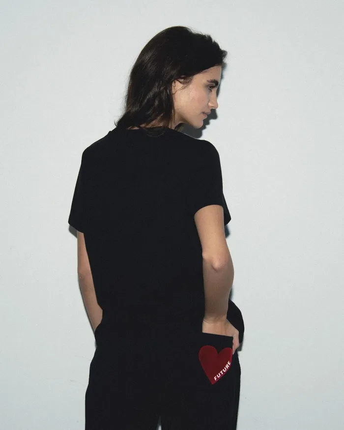 Women Joggers From Future Straight Heart Joggers Black