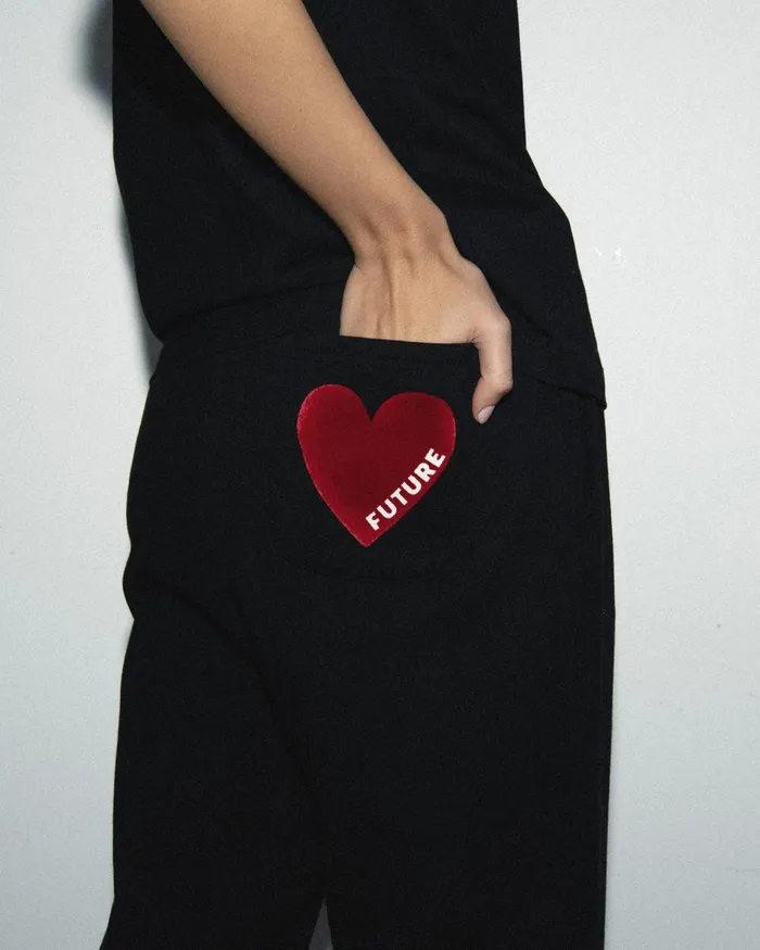 Women Joggers From Future Straight Heart Joggers Black