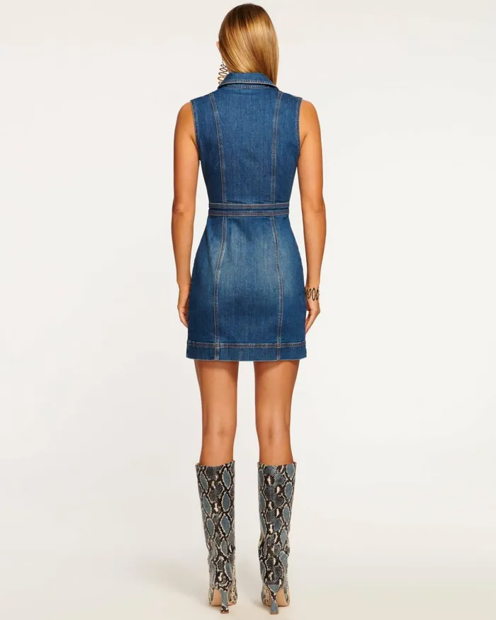 Women Juliet Denim Mini Dress Medium Wash Ramy Brook Dresses Women Juliet Denim Mini Dress Medium Wash Ramy Brook Dresses