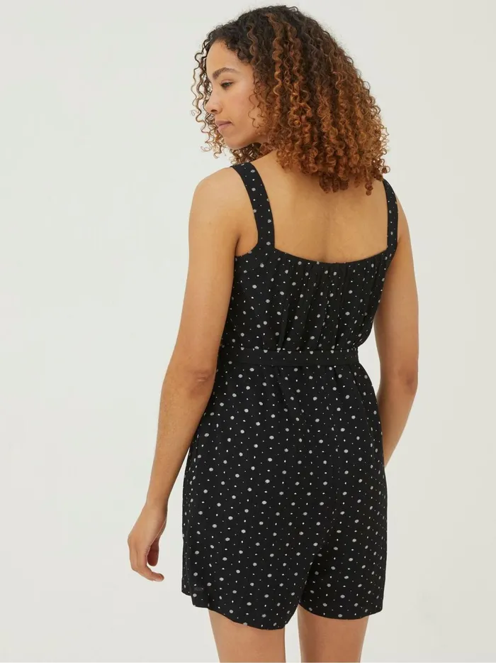 Women Jumpsuits and Playsuits Fat Face Black Geo Print Annie Playsuit