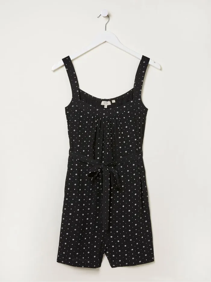 Women Jumpsuits and Playsuits Fat Face Black Geo Print Annie Playsuit