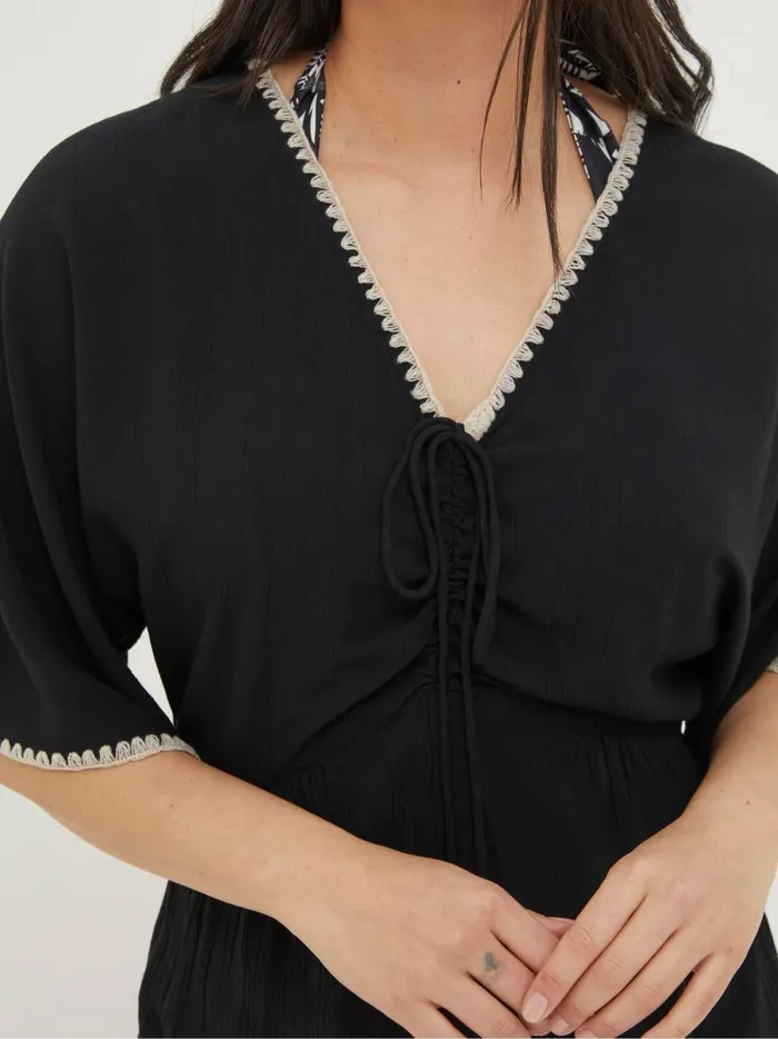 Women Jumpsuits and Playsuits Fat Face Selene Black Beach Jumpsuit