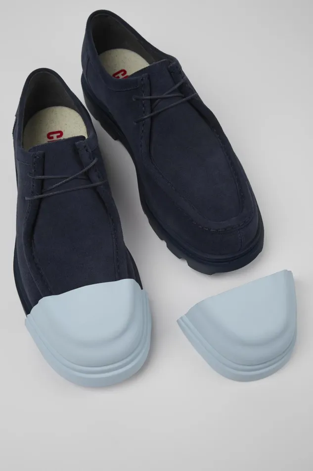 Women Junction Blue Nubuck Shoes Camper Formal Shoes Women Junction Blue Nubuck Shoes Camper Formal Shoes