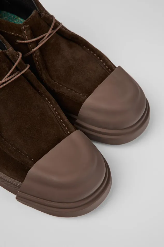 Women Junction Brown Nubuck Shoes Camper Ankle Boots