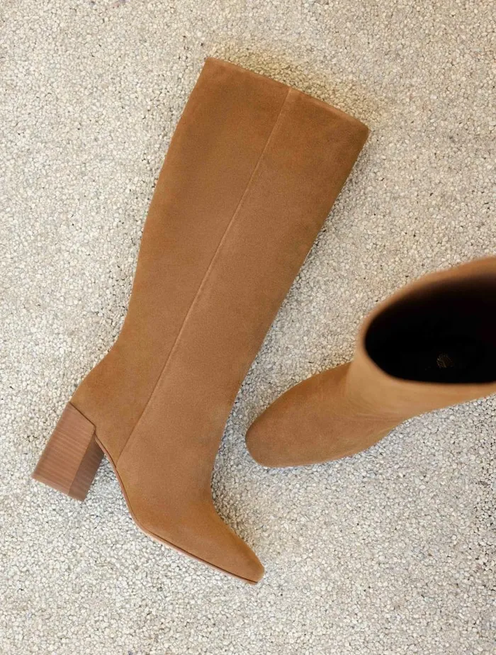 Women Knee High Boots Bobbies Hisa Camel