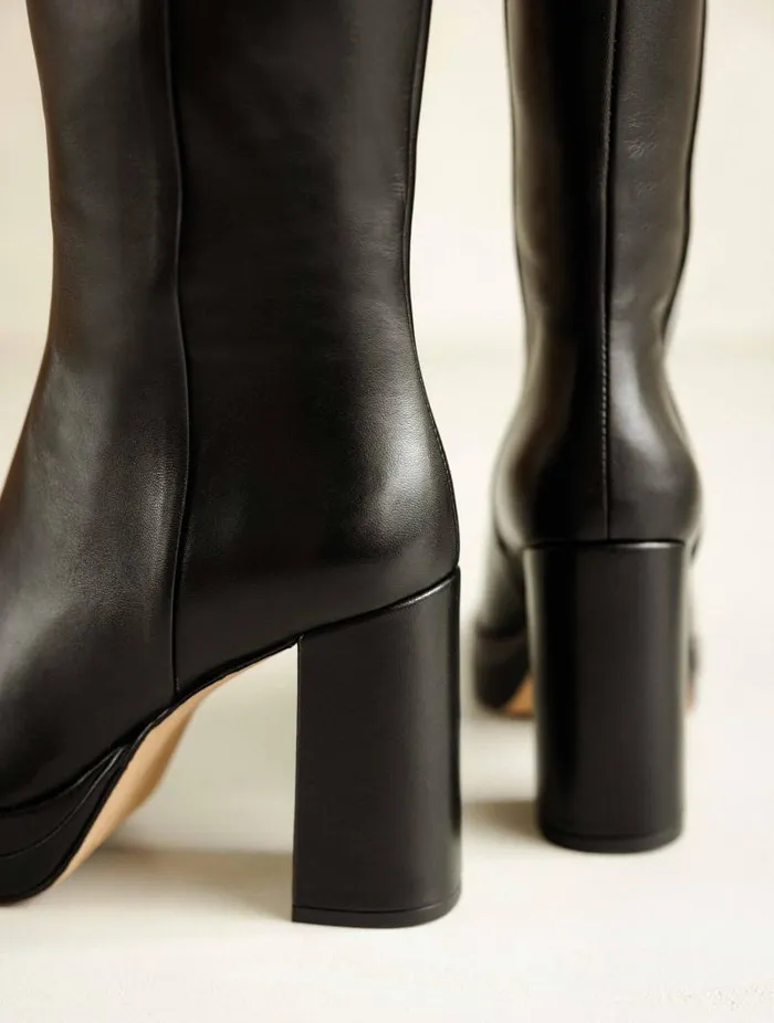 Women Knee High Boots Bobbies Millie Passion Black