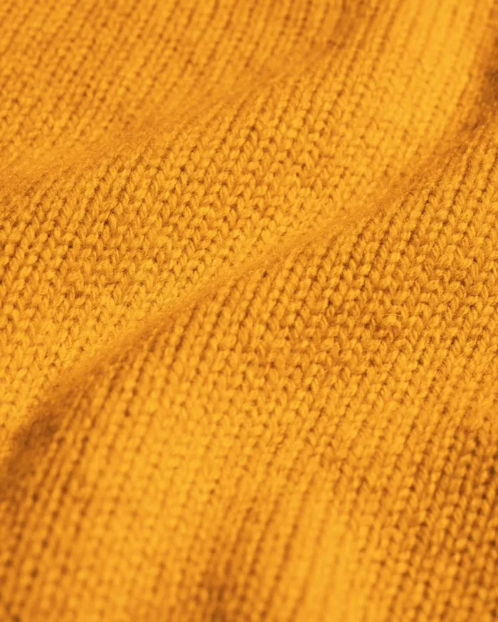 Women Knit Sweaters Colorful Standard Oversized Merino Wool Crew Burned Yellow