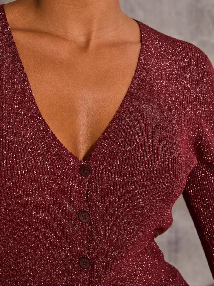 Women Knitwear Fat Face Dark Red Corine Cardigan