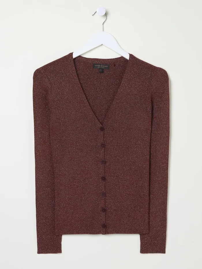 Women Knitwear Fat Face Dark Red Corine Cardigan