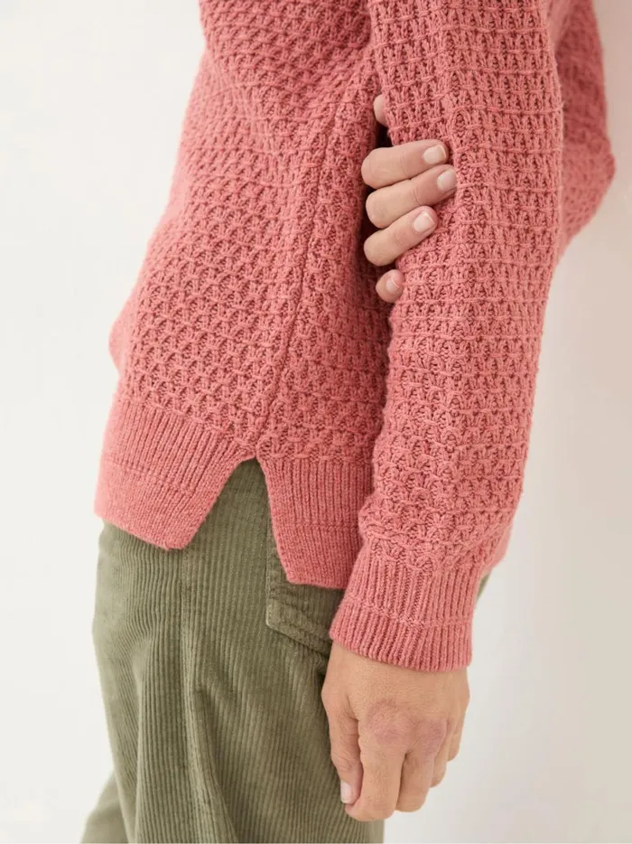 Women Knitwear Fat Face Ella Dusky Orange Textured Jumper