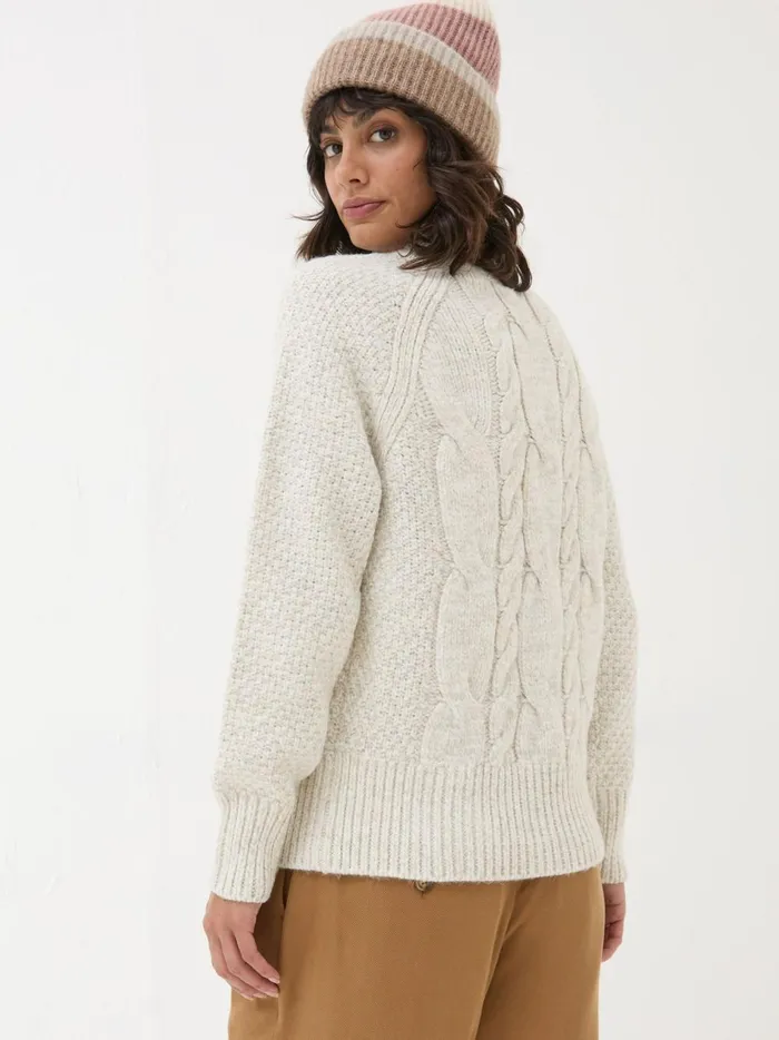 Women Knitwear Fat Face Ivory Cali Cable Jumper