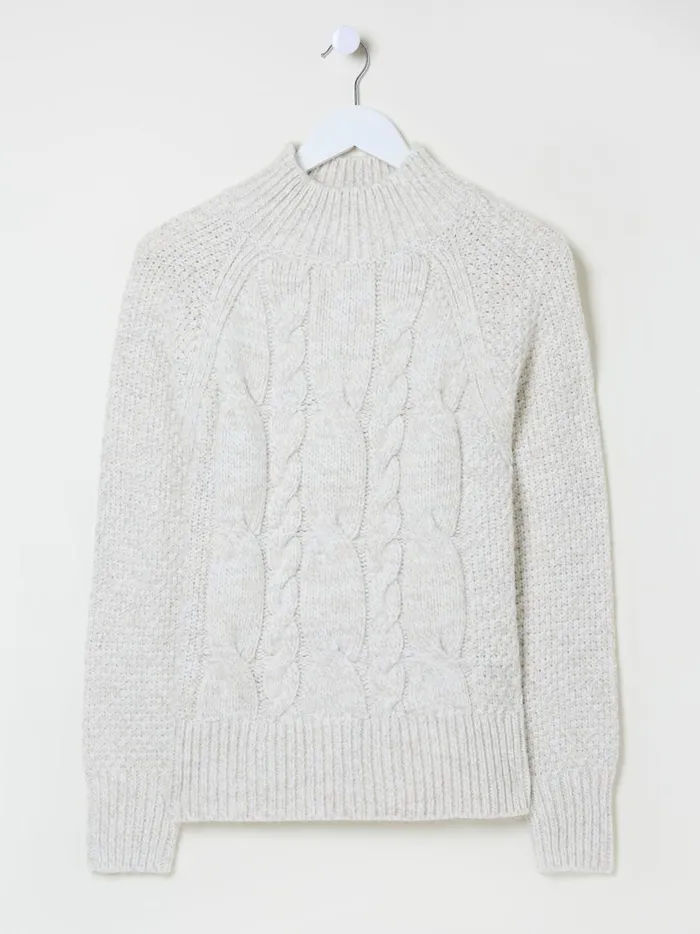 Women Knitwear Fat Face Ivory Cali Cable Jumper