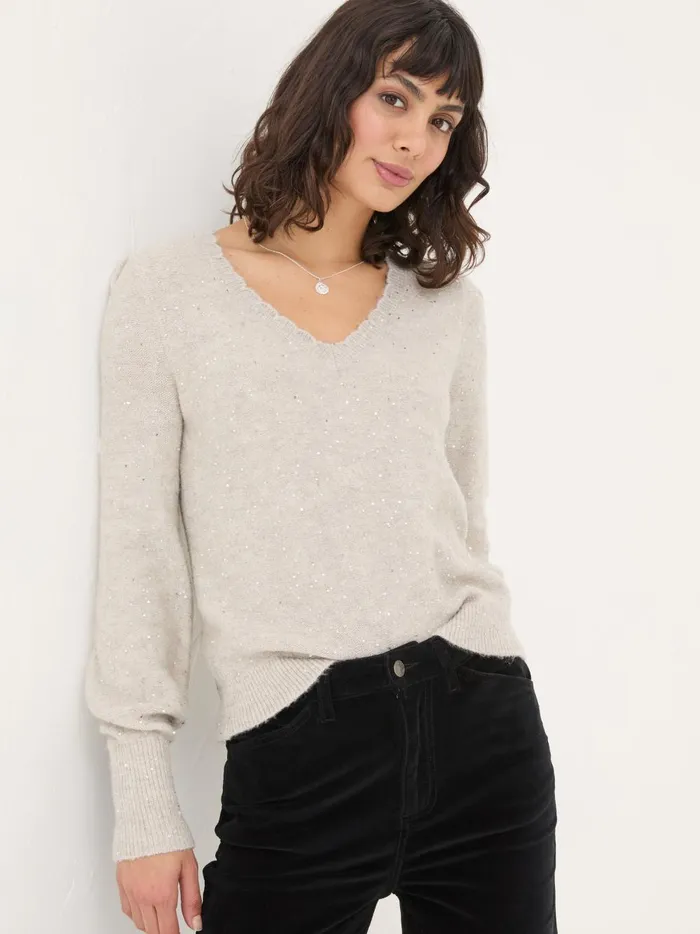Women Knitwear Fat Face Ivory Jasmine Jumper