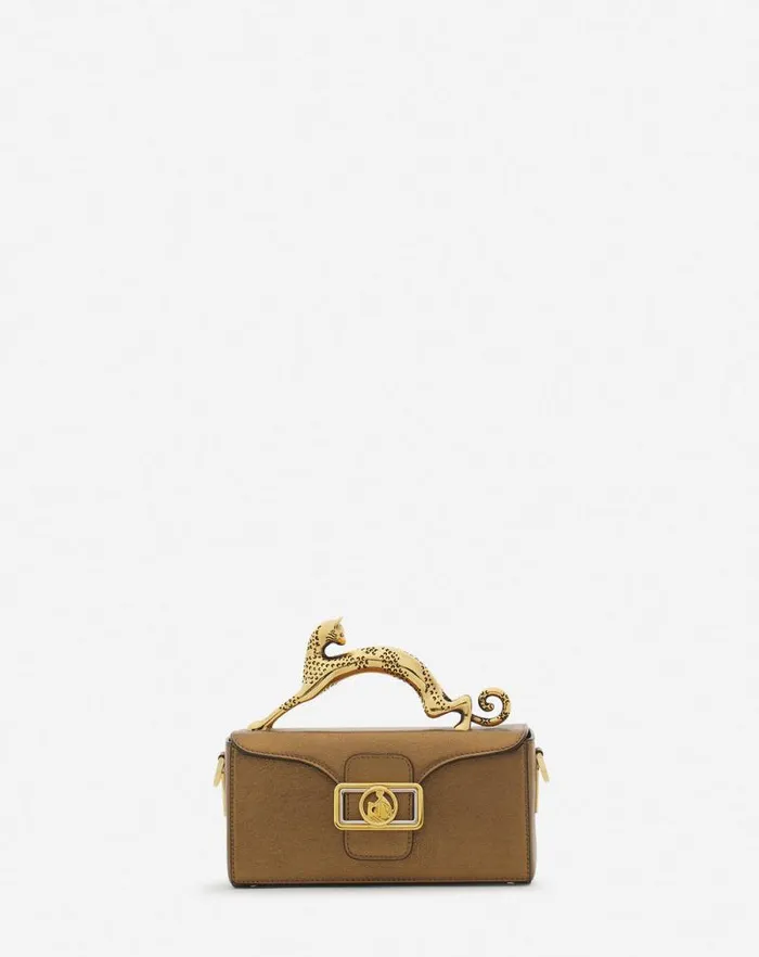 Women Lanvin Crossbody Bags and Shoulder Bags Nano Pencil Cat Bag In Metallic Grained Leather Bronze