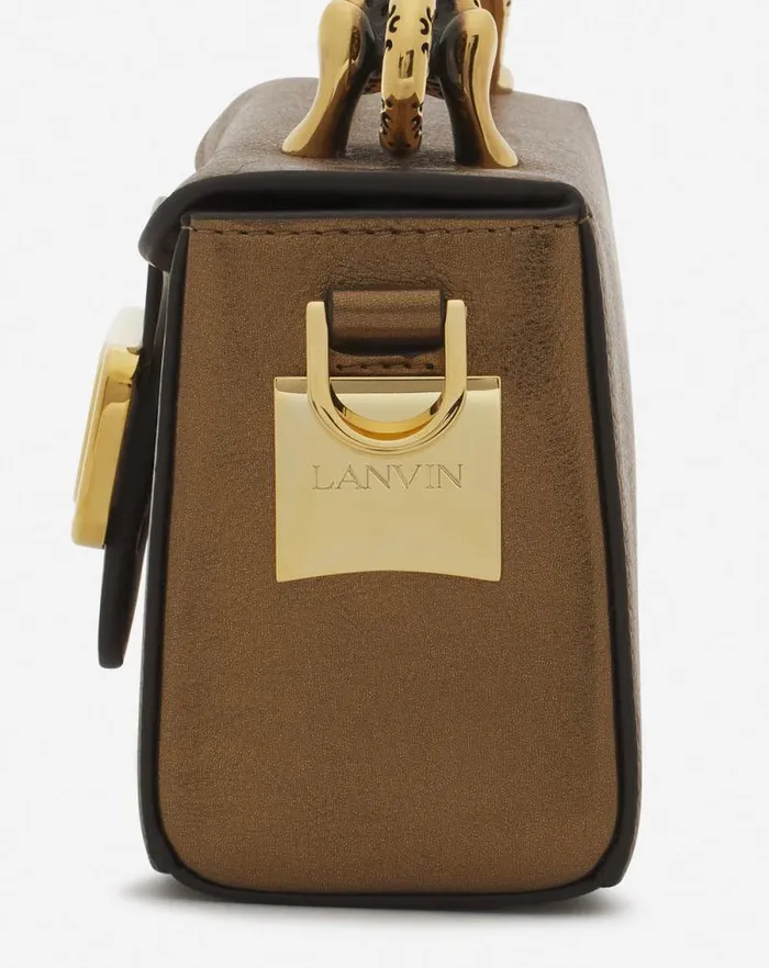 Women Lanvin Crossbody Bags and Shoulder Bags Nano Pencil Cat Bag In Metallic Grained Leather Bronze Women Lanvin Crossbody Bags and Shoulder Bags Nano Pencil Cat Bag In Metallic Grained Leather Bronze